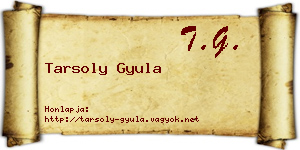 Tarsoly Gyula névjegykártya